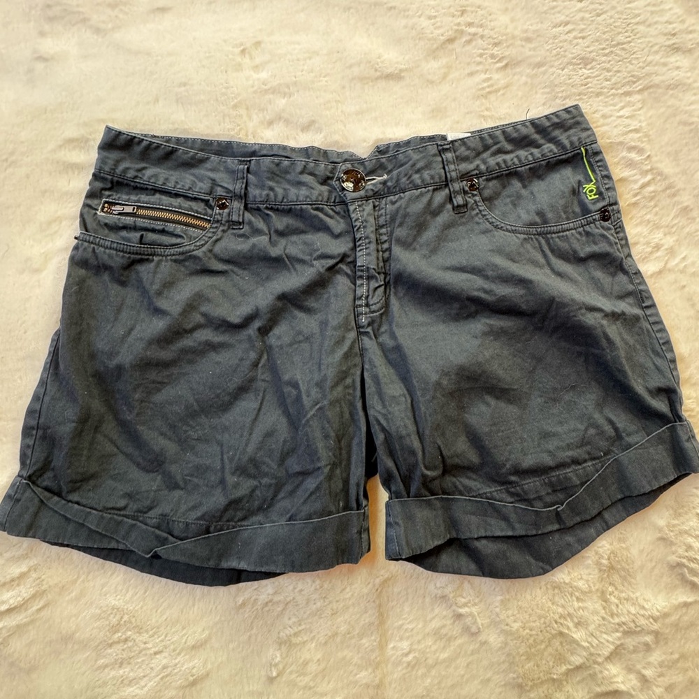 Fox Daisy Dukes Shorts Womens 9 Black Low Rise Y2K Cuff 35x5 Festival Skater